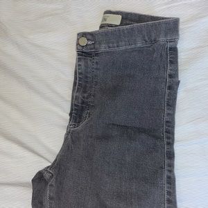 Topshop Joni High-rise Gray Jeans Ripped Knees